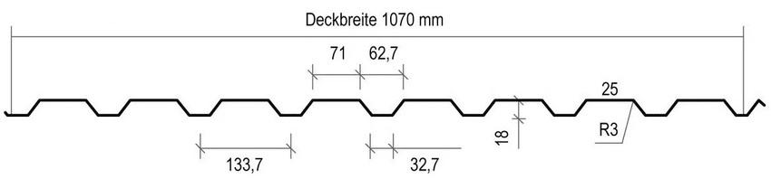 Querschnitt Wandblech WP18