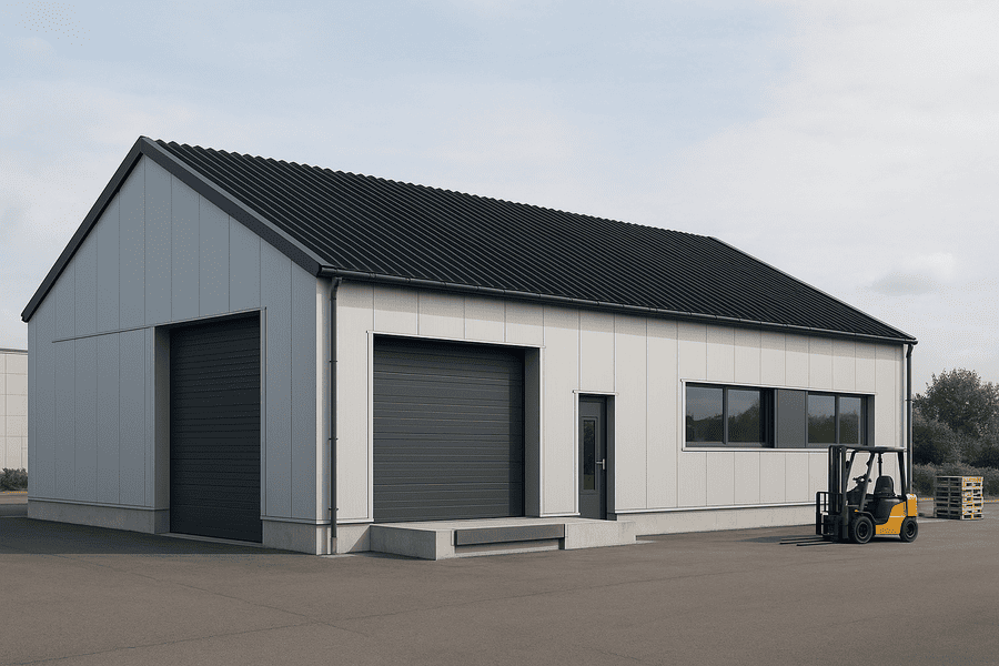 Lagerhalle mit Trapezblechdach