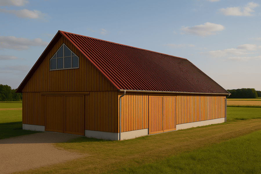 Scheune mit Trapezblechdach