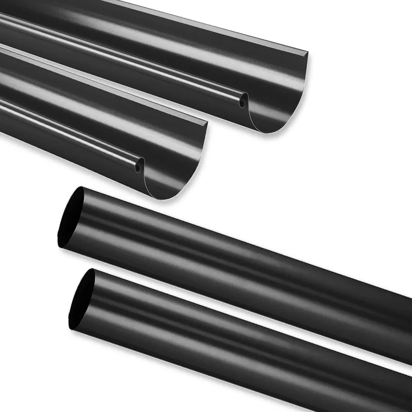 Zwei Regenrinnen in Anthrazit und zwei Fallrohre in Anthrazit als Kategoriebild