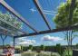 Preview: Terrassenüberdachung mit einer Eindeckung mit unserer Stegplatte Acryl 16/96 mm - VERTICA - klar - Breite 980 mm