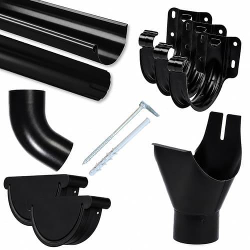 Preview: Dachrinnenset Ø 125/100 mm - 3 m - farbig beschichtet