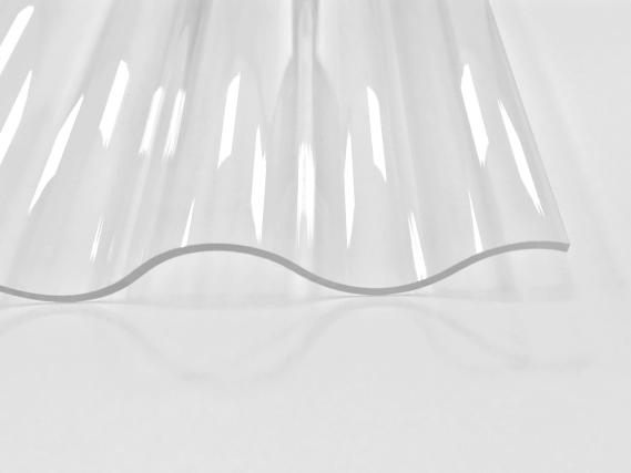 Preview: Lichtplatte Acryl 76/18 Sinus 3 mm glatt - klar