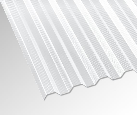 Preview: Lichtplatte Polycarbonat 76/18 Trapez 1,4 mm gerillt - klar - Die Elefantenplatte
