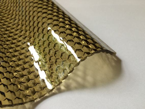 Preview: Lichtplatte Acryl 76/18 Sinus 3 mm Wabenstruktur - bronze