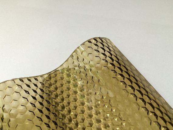 Preview: Acryl-Lichtplatte Bronze mit Wabenstuktur Sinus 76/18 - mit glatter Oberseite