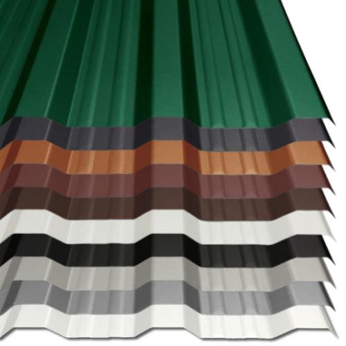 Hochwertiges Trapezblech mit einer Materialstärke von 0,50 mm - abgebildet in vielen Farben