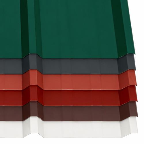Trapezblech TP45 in der Materialstärke 0,75 mm und allen verfügbaren Farben für dieses Dachblech.