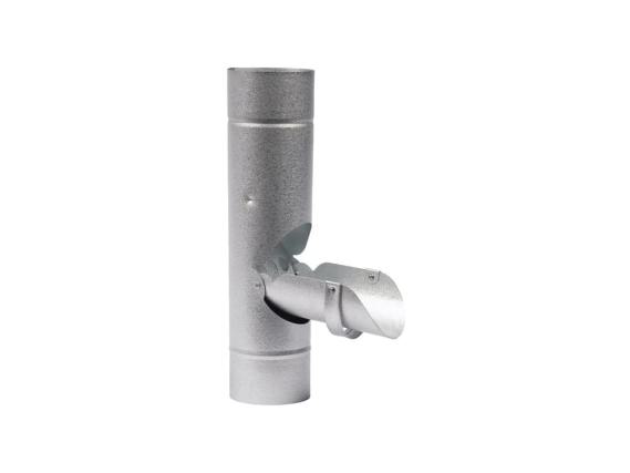 Verzinke Regenwasserklappe (blank-verzinkt) für Rinnensysteme.