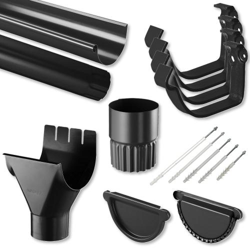 Preview: Dachrinnenset NIAGARA Ø 125/90 mm - 7 m - 50 µm Polyurethan