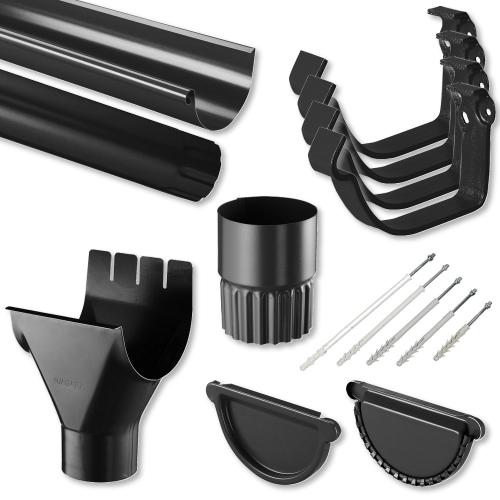 Preview: Dachrinnenset NIAGARA Ø 125/90 mm - 10 m - 50 µm Polyurethan