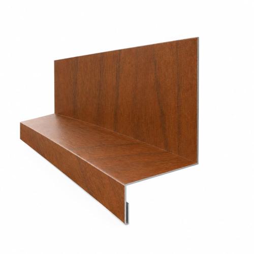 Preview: Großes Sockelprofil 20 x 40 mm in Golden Oak für Wandbleche