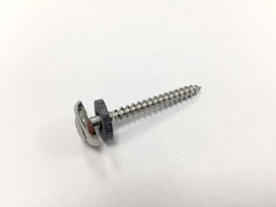 Preview: Einzelne Spenglerschraube aus Edelstahl. Alle Schrauben sind mit einer Dichtung ausgestattet.