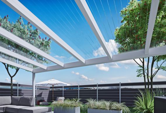 Preview: Stegplatte Acryl 16/96 mm - VERTICA - klar - Breite 1200 mm