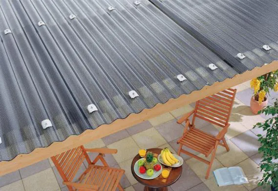 Terrassendach mit Lichtplatte Polycarbonat 76/18 Sinus 2,8 mm Wabe - graphit