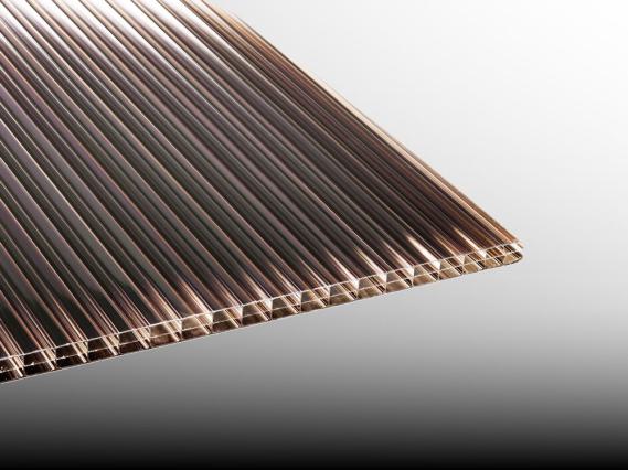 Preview: Stegplatte Polycarbonat POLYCLEAR 16 mm - bronze - Breite 1200 mm