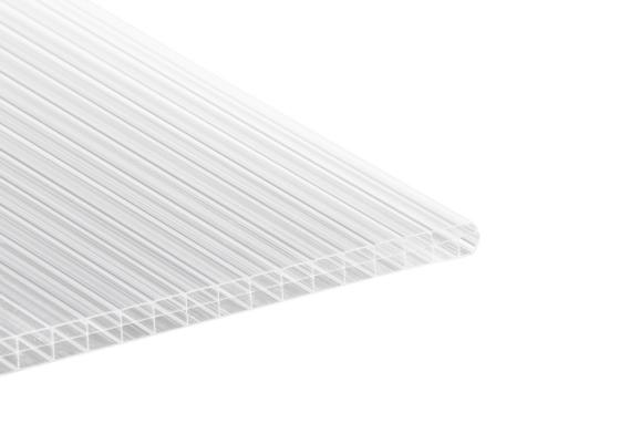 Preview: Stegplatte Polycarbonat POLYCLEAR 16 mm - klar - Breite 1200 mm