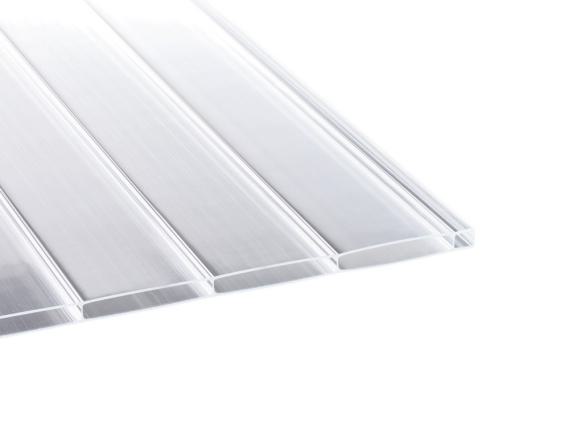 Preview: Stegplatte Acryl 16/96 mm - VERTICA - klar - Breite 1200 mm