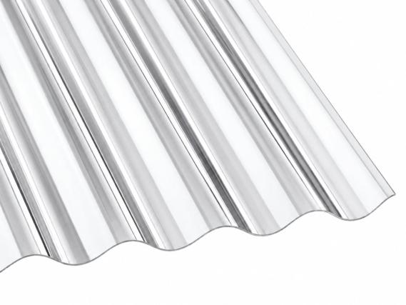 Polycarbonat Wellplatte 76/18 Sinus klar – lichtdurchlässige Dachplatte