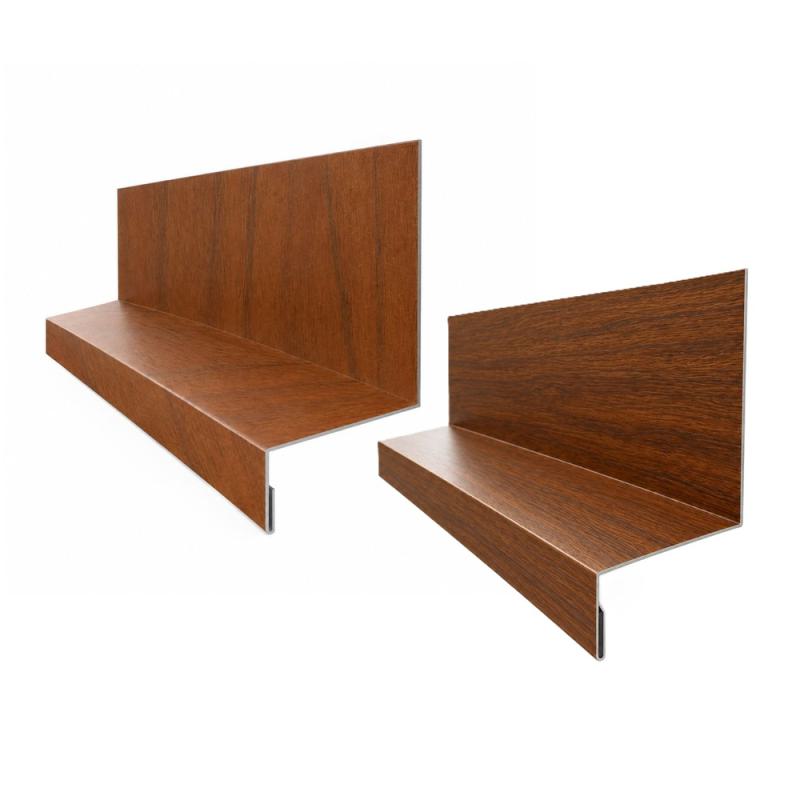 Großes Sockelprofil 20 x 40 mm in Holzoptik für Wandbleche