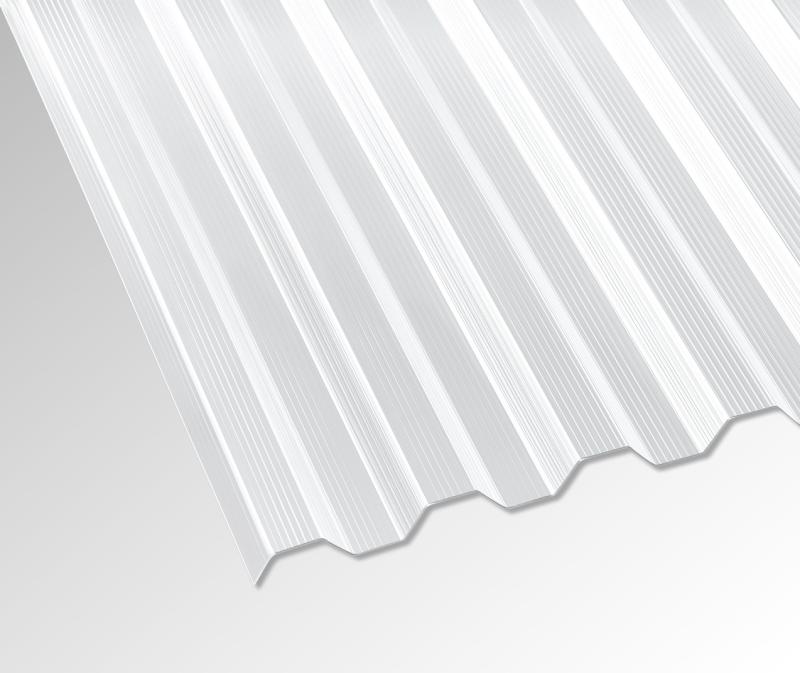 Lichtplatte Polycarbonat 76/18 Trapez 1,4 mm gerillt - klar - Die Elefantenplatte