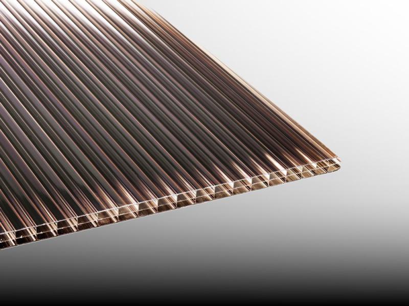 Stegplatte Polycarbonat 16 mm - bronze - Breite 980 mm