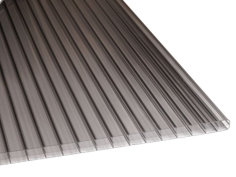 Stegplatte Polycarbonat 16 mm - anthrazit - Breite 980 mm