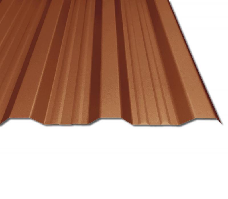 Das Trapezblech T-18DR/1100 können Sie bei uns nun auch mit dem RAL-Farbton RAL8004 Ziegelrot kaufen.