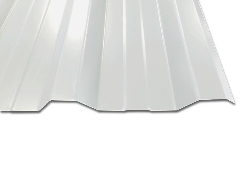 Dieses Trapezblech wir in RAL9002 Grauweiß gefertigt und hat eine Höhe von 35 mm. Die Nutzbreite beträgt 1050 mm.