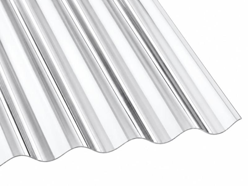 Polycarbonat Wellplatte 76/18 Sinus klar – lichtdurchlässige Dachplatte