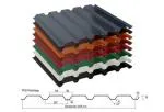 Wandblech WP35 in verschiedenen Farben mit Querschnitt